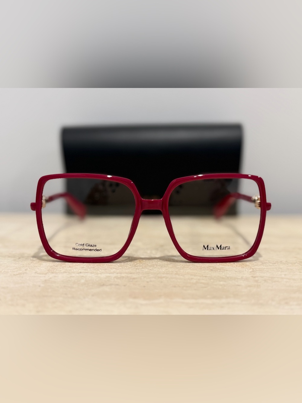 New Max Mara MM5108-H Eyeglasses- Shiny Fuchsia/Red - Oversized Acetate